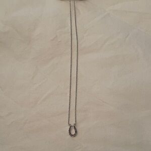 Delicate Silver Horseshoe Pendant Necklace
